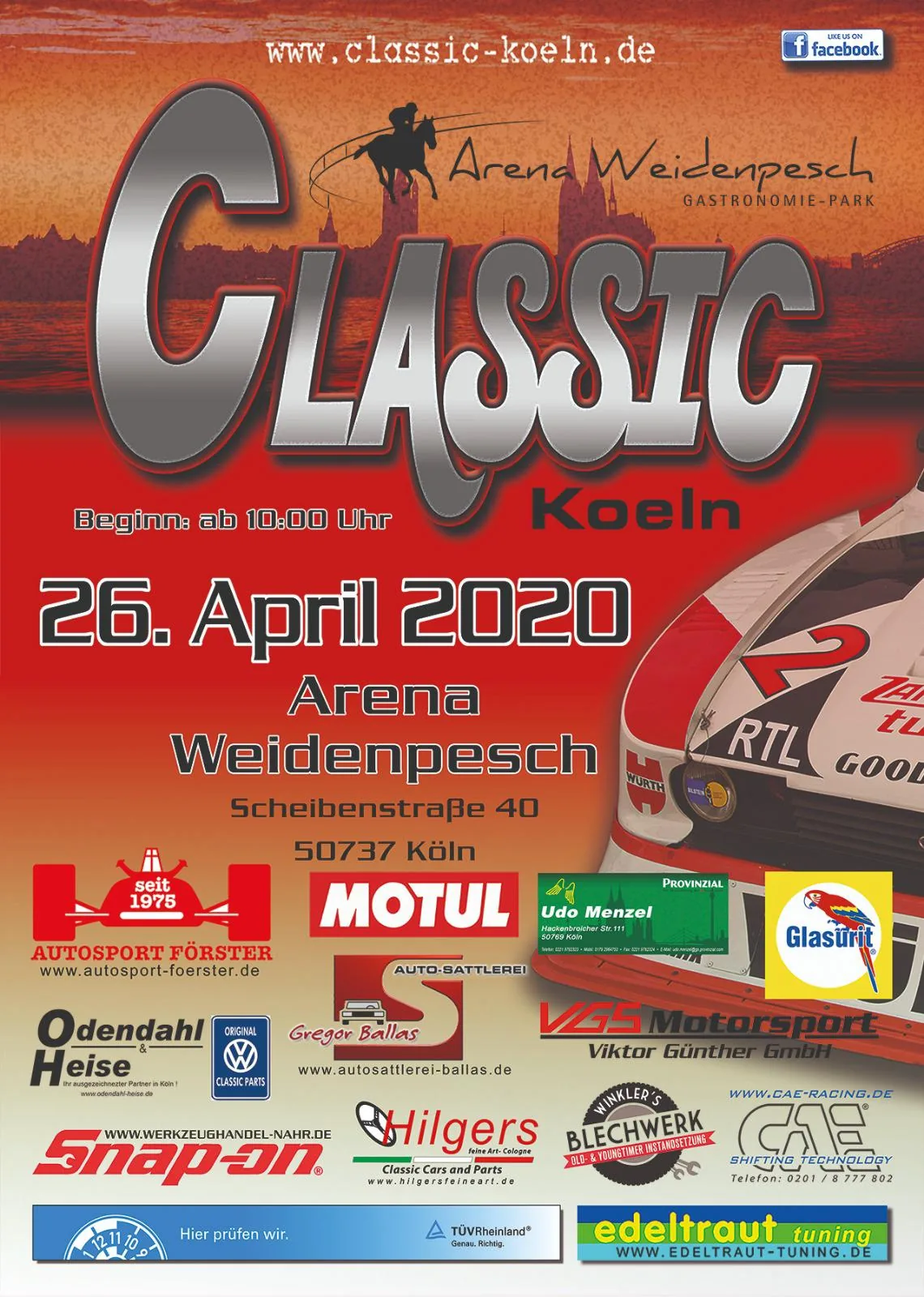 Classic Köln April 2020 in der Arena Weidenpesch